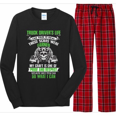 Truck Driver Funny Trucker Worker Truck Driving Long Sleeve Pajama Set