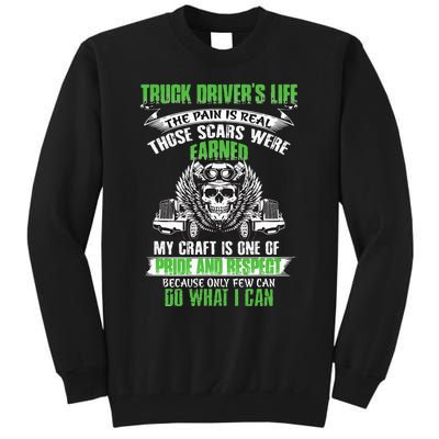 Truck Driver Funny Trucker Worker Truck Driving Tall Sweatshirt