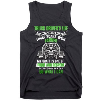 Truck Driver Funny Trucker Worker Truck Driving Tank Top