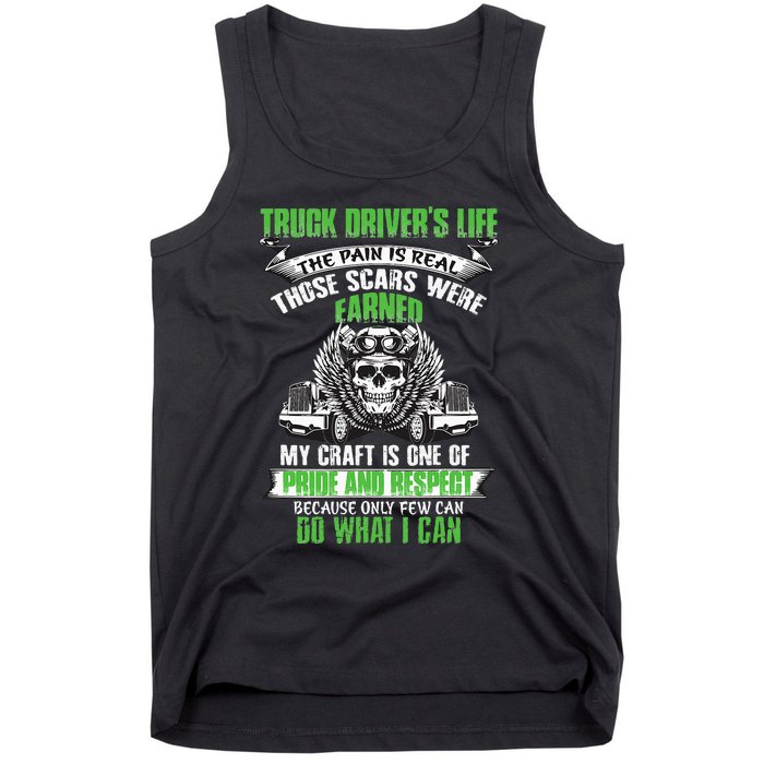 Truck Driver Funny Trucker Worker Truck Driving Tank Top