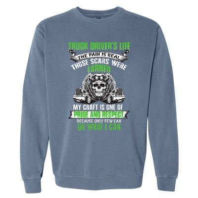 Truck Driver Funny Trucker Worker Truck Driving Garment-Dyed Sweatshirt