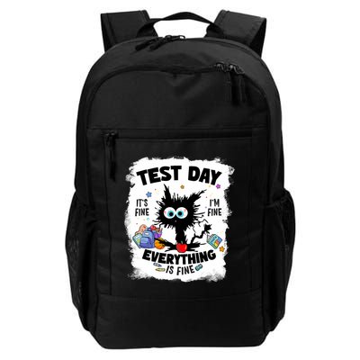 Test Day Funny Stressed Cat Teacher Student Testing Day  Daily Commute Backpack