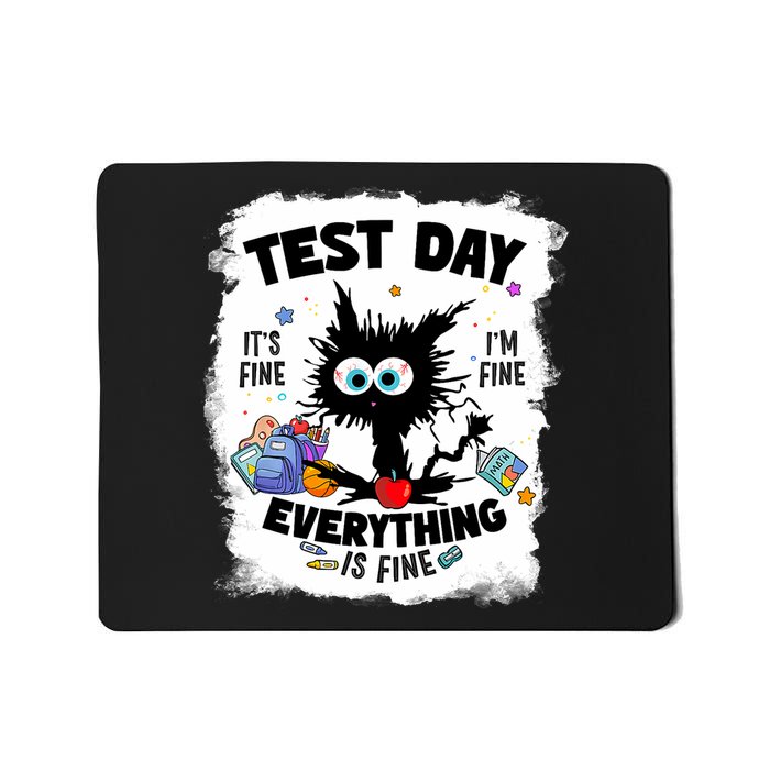 Test Day Funny Stressed Cat Teacher Student Testing Day  Mousepad