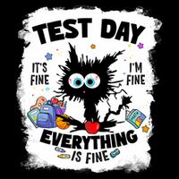 Test Day Funny Stressed Cat Teacher Student Testing Day  Mousepad