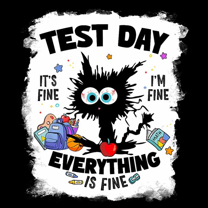 Test Day Funny Stressed Cat Teacher Student Testing Day  Mousepad
