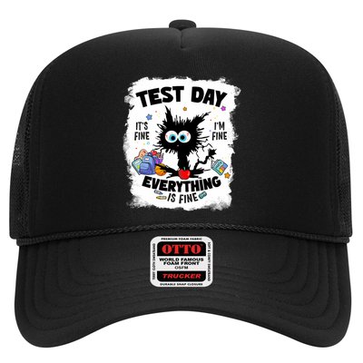 Test Day Funny Stressed Cat Teacher Student Testing Day  Trucker Hat