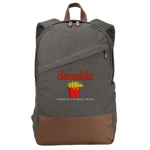 Trump Donalds Famous French Fries Because Kamala Is Liar Cotton Canvas Backpack