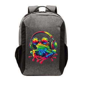 Tie Dye Frog Peace Sign Hippie Frog With Headphones Vector Backpack