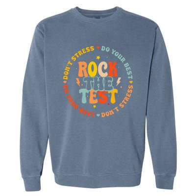 Testing Day For Teachers Student Rock The Test Garment-Dyed Sweatshirt