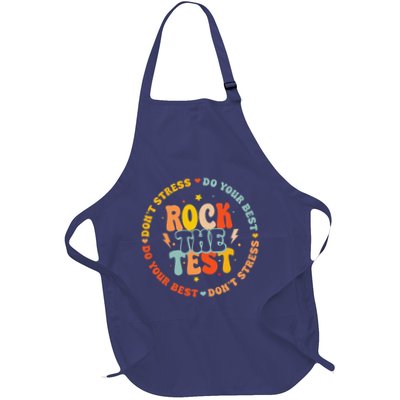 Testing Day For Teachers Student Rock The Test Full-Length Apron With Pockets