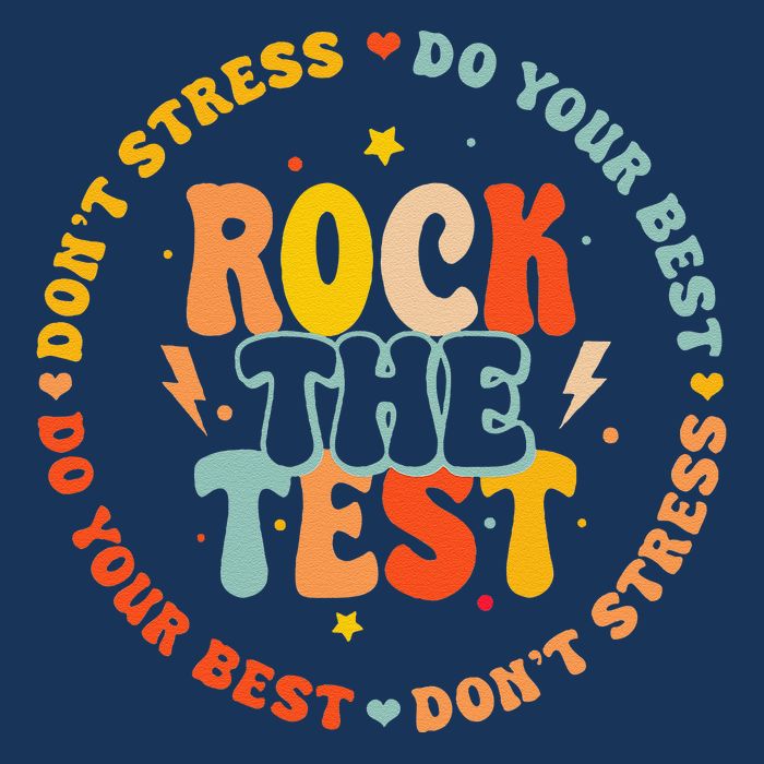 Testing Day For Teachers Student Rock The Test Button