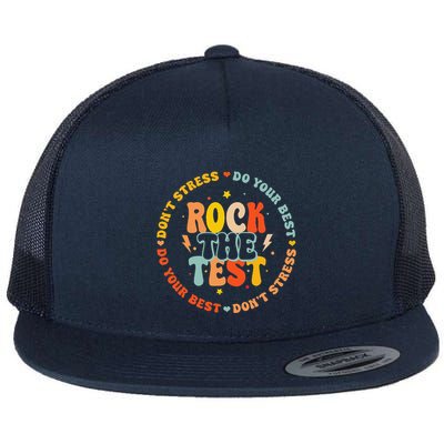 Testing Day For Teachers Student Rock The Test Flat Bill Trucker Hat