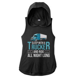 Truck Driver Funny Big Trucking Trucker Ladies PosiCharge Tri-Blend Wicking Draft Hoodie Tank