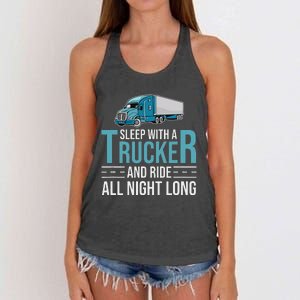 Truck Driver Funny Big Trucking Trucker Women's Knotted Racerback Tank