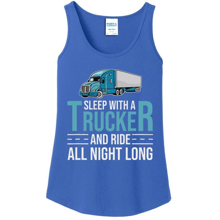 Truck Driver Funny Big Trucking Trucker Ladies Essential Tank