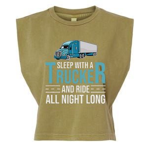 Truck Driver Funny Big Trucking Trucker Garment-Dyed Women's Muscle Tee