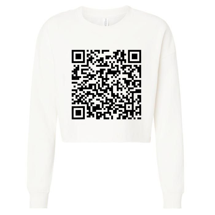Trump Dancing Funny Code Barre 2025 Cropped Pullover Crew
