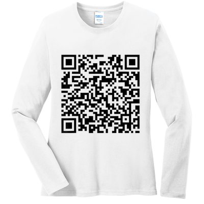 Trump Dancing Funny Code Barre 2025 Ladies Long Sleeve Shirt