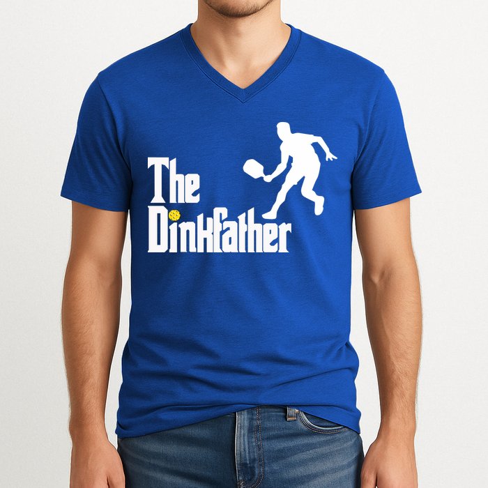 The Dink Father Pickleball Dad Funny Pickleball V-Neck T-Shirt