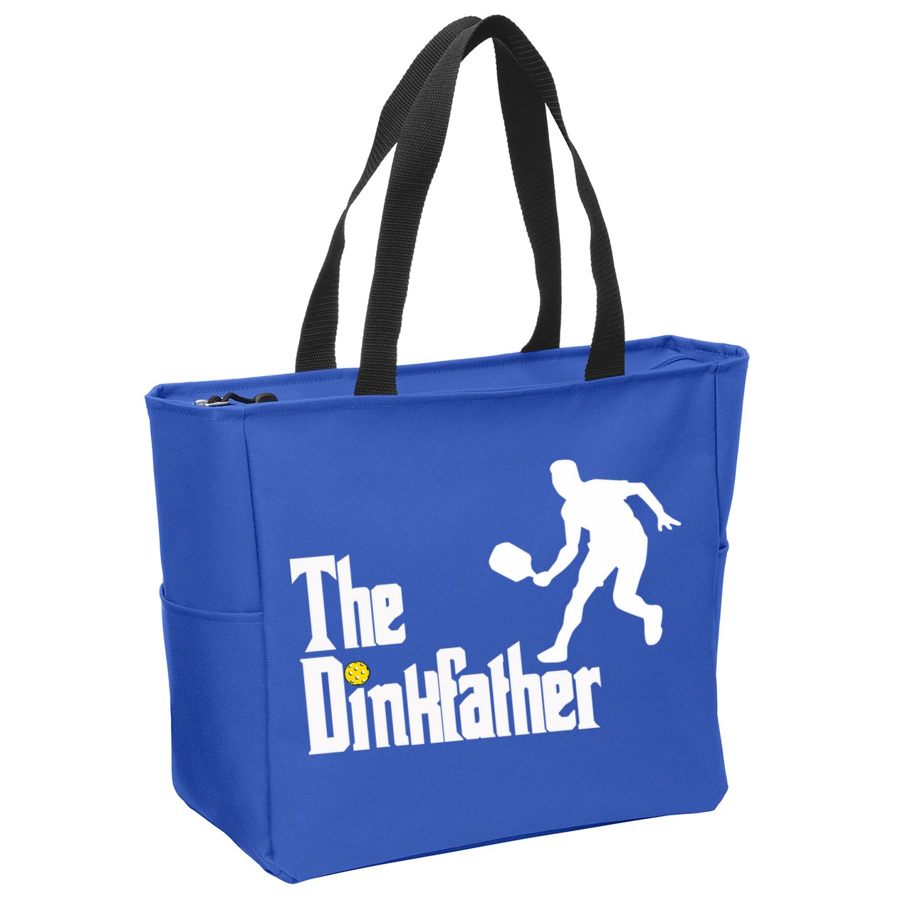 The Dink Father Pickleball Dad Funny Pickleball Zip Tote Bag