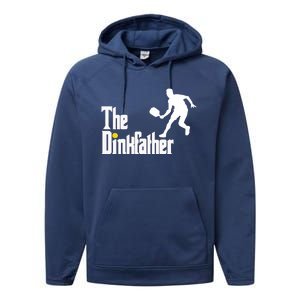 The Dink Father Pickleball Dad Funny Pickleball Performance Fleece Hoodie