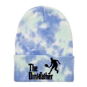 The Dink Father Pickleball Dad Funny Pickleball Tie Dye 12in Knit Beanie