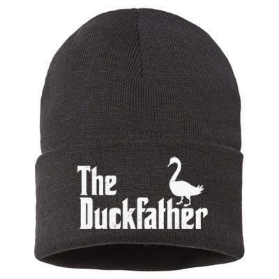 The Duck Father Duck Lover Quack Dad Goose Lover Sustainable Knit Beanie