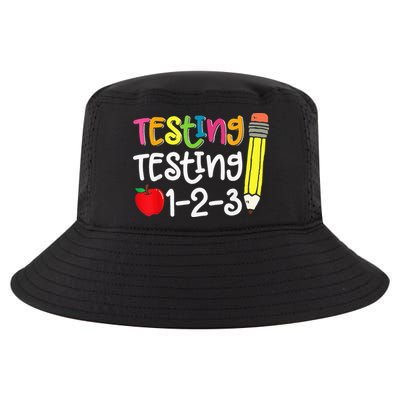 Testing Day For Teacher Testing Testing 123 Cute Test Day Cool Comfort Performance Bucket Hat
