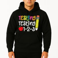 Testing Day For Teacher Testing Testing 123 Cute Test Day Hoodie