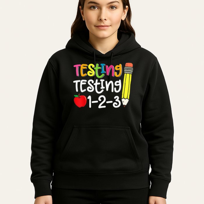 Testing Day For Teacher Testing Testing 123 Cute Test Day Hoodie