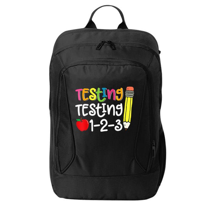 Testing Day For Teacher Testing Testing 123 Cute Test Day City Backpack