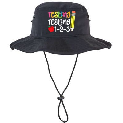 Testing Day For Teacher Testing Testing 123 Cute Test Day Bucket Hat