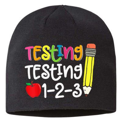 Testing Day For Teacher Testing Testing 123 Cute Test Day Sustainable Beanie