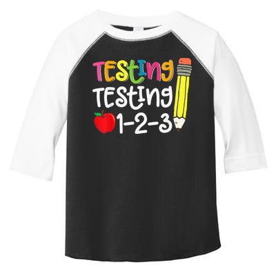 Testing Day For Teacher Testing Testing 123 Cute Test Day Toddler Fine Jersey T-Shirt