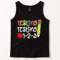 Testing Day For Teacher Testing Testing 123 Cute Test Day Tank Top