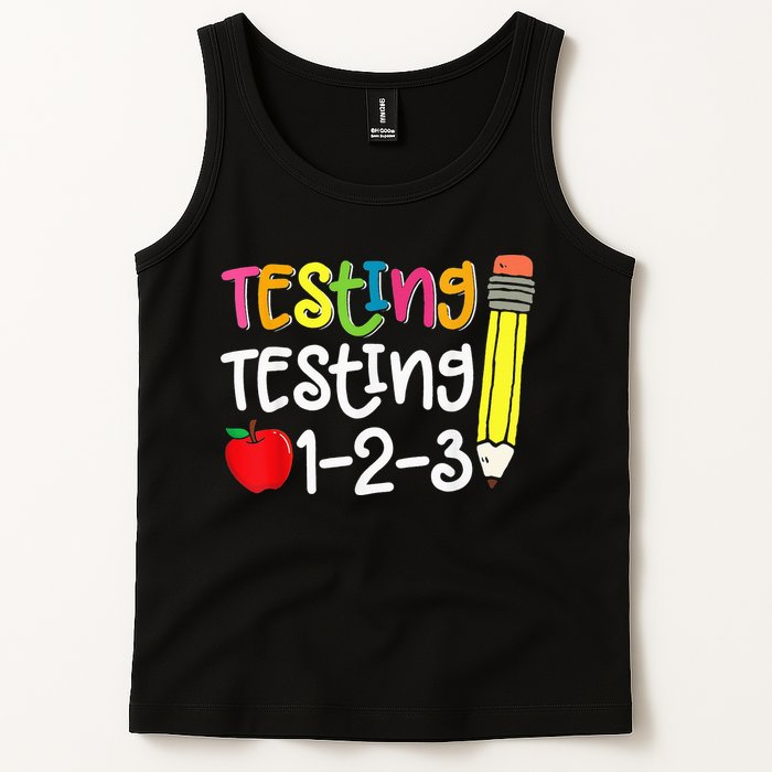 Testing Day For Teacher Testing Testing 123 Cute Test Day Tank Top