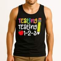 Testing Day For Teacher Testing Testing 123 Cute Test Day Tank Top