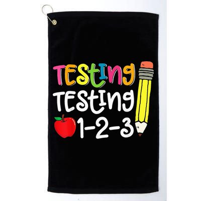 Testing Day For Teacher Testing Testing 123 Cute Test Day Golf Towel