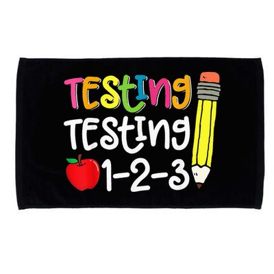 Testing Day For Teacher Testing Testing 123 Cute Test Day Microfiber Hand Towel
