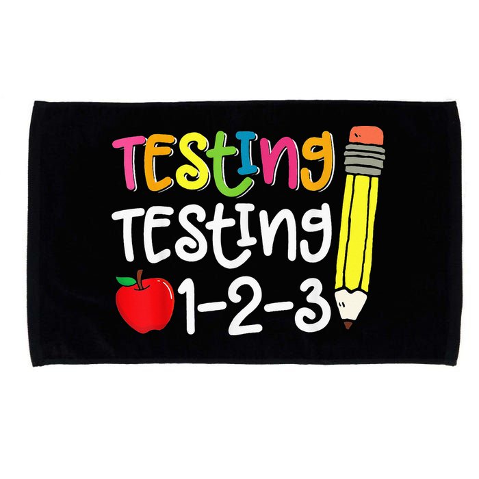 Testing Day For Teacher Testing Testing 123 Cute Test Day Microfiber Hand Towel