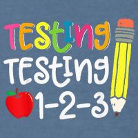 Testing Day For Teacher Testing Testing 123 Cute Test Day Garment-Dyed Sweatshirt