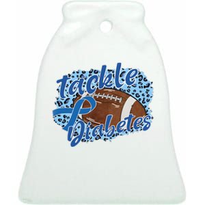 Tackle Diabetes Football Lover Game Day Sport Team Ceramic Bell Ornament