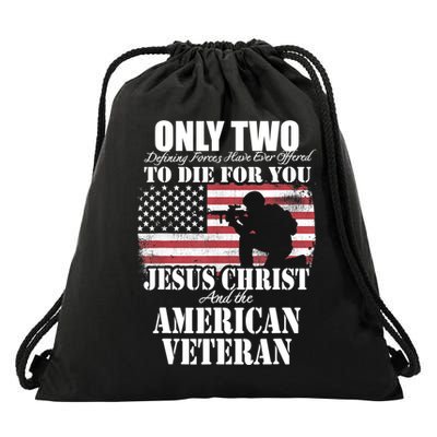 Two Died For You Jesus And American Gift Memorial Gift Drawstring Bag