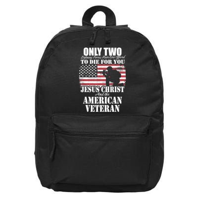Two Died For You Jesus And American Gift Memorial Gift 16 in Basic Backpack