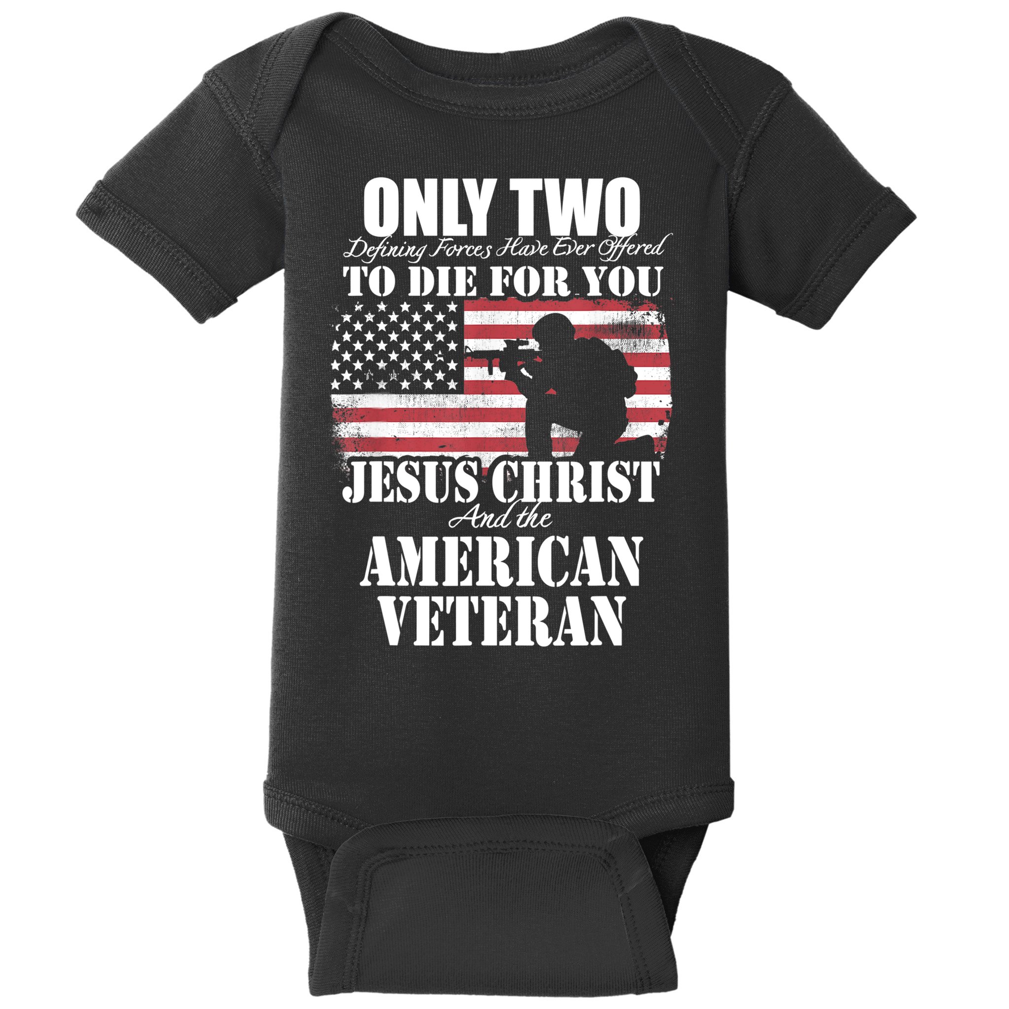 Two Died For You Jesus And American Gift Memorial Gift Baby Bodysuit