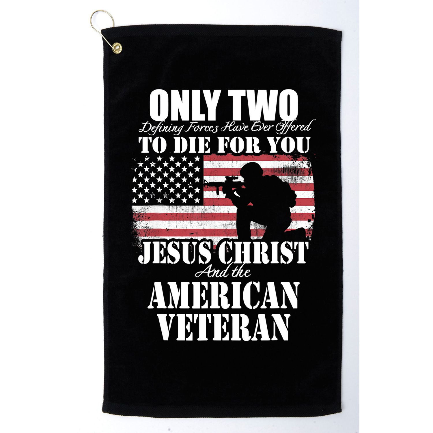 Two Died For You Jesus And American Gift Memorial Gift Golf Towel