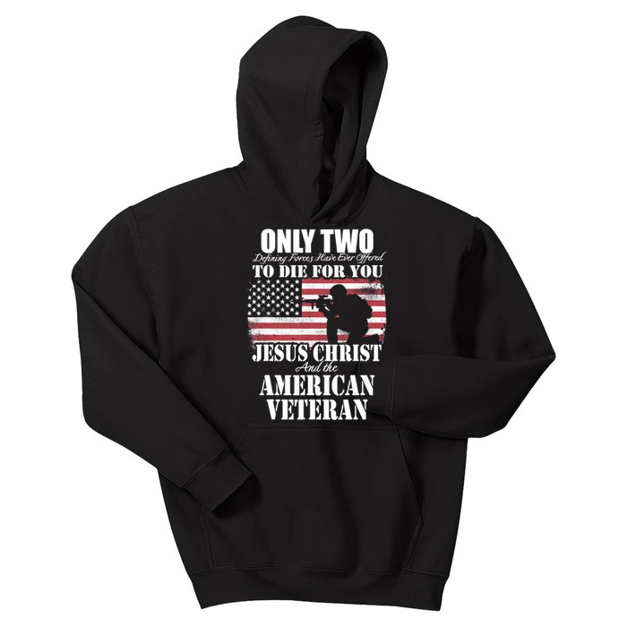 Two Died For You Jesus And American Gift Memorial Gift Kids Hoodie