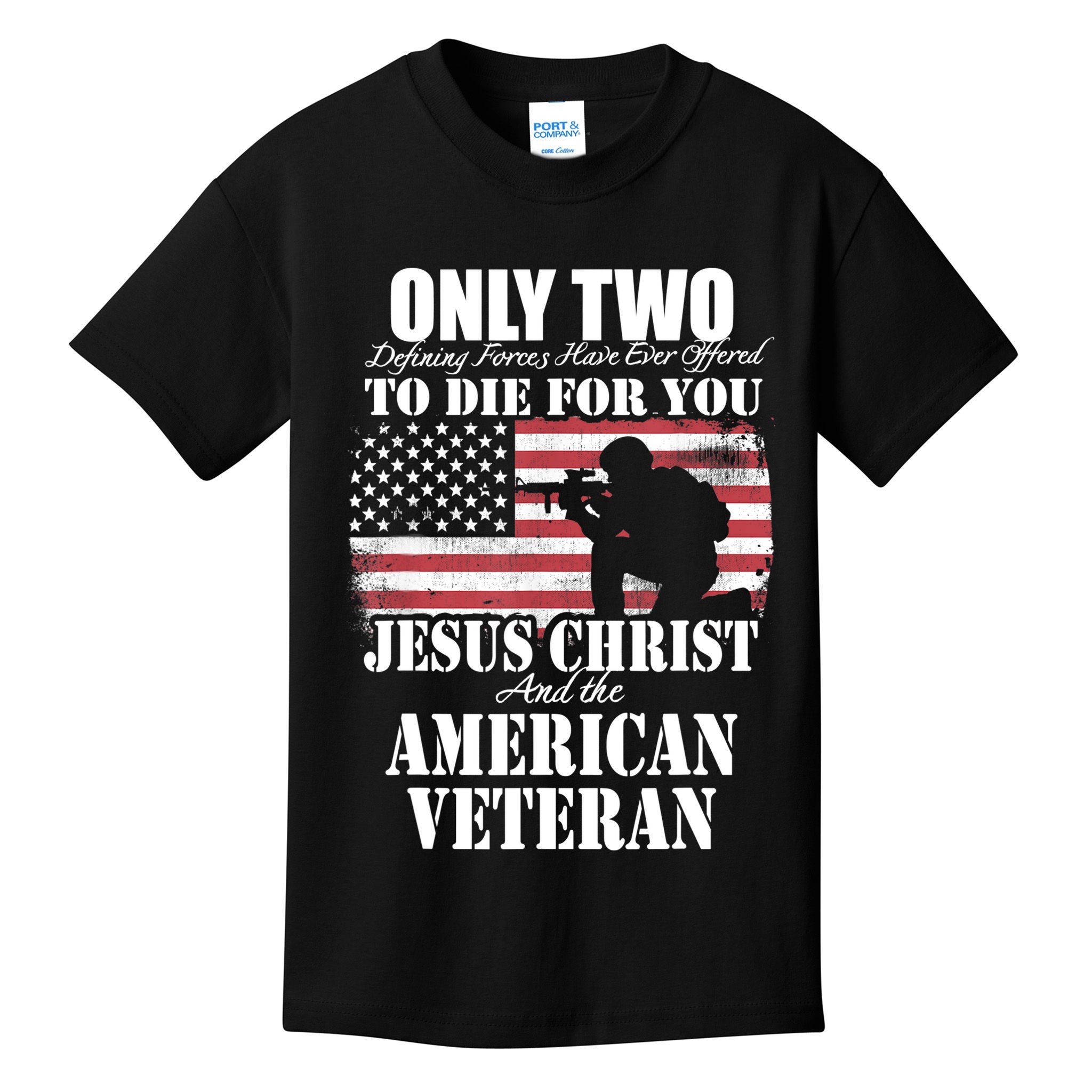 Two Died For You Jesus And American Gift Memorial Gift Kids T-Shirt