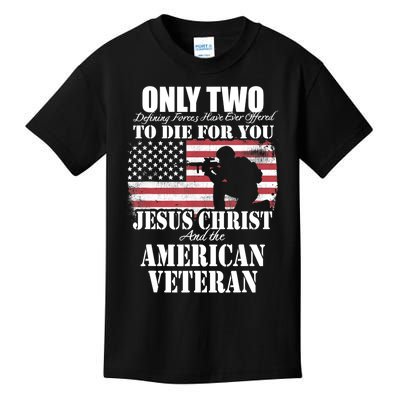 Two Died For You Jesus And American Gift Memorial Gift Kids T-Shirt