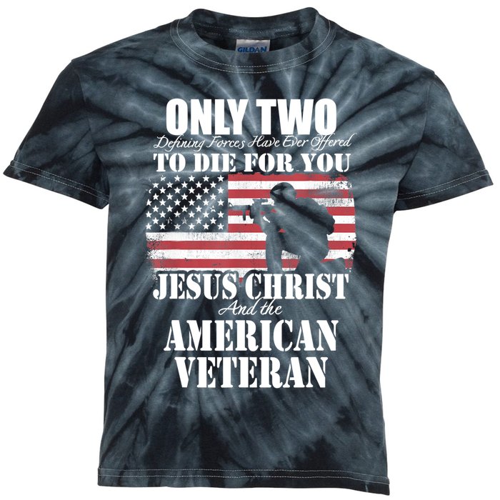 Two Died For You Jesus And American Gift Memorial Gift Kids Tie-Dye T-Shirt